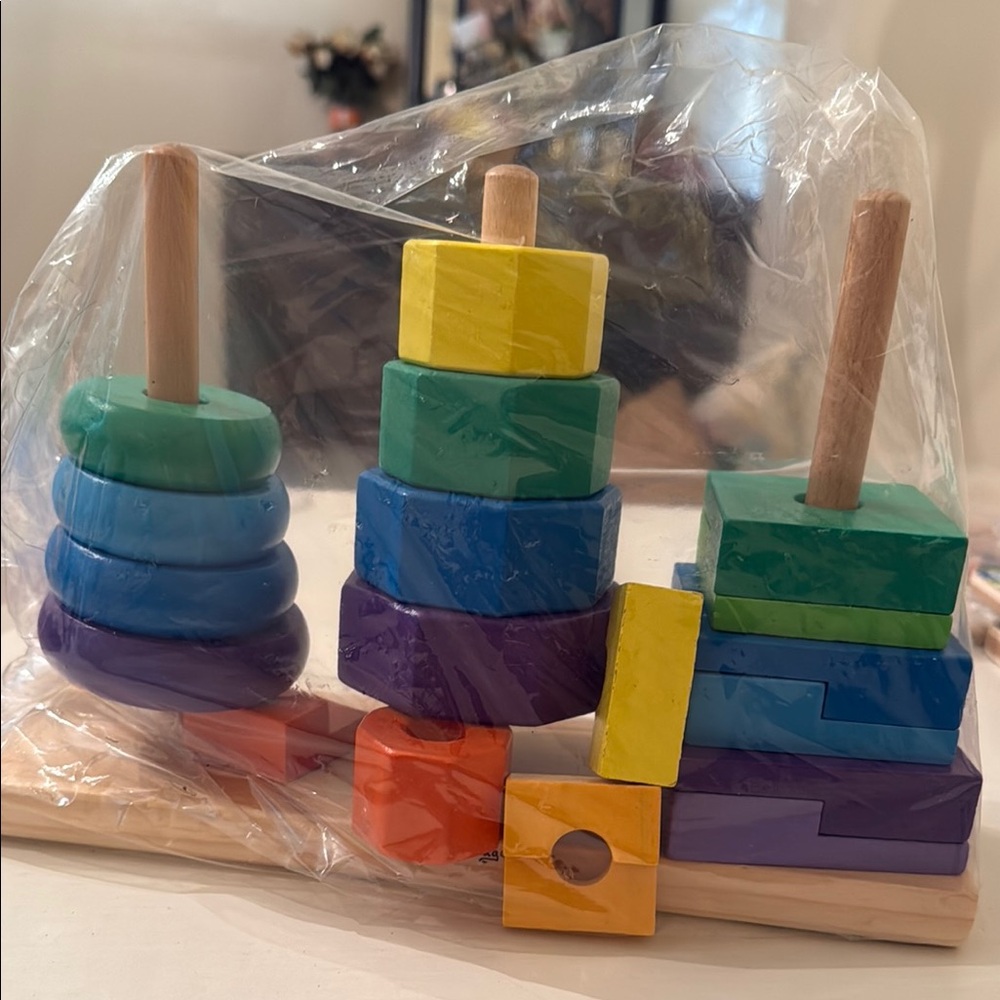 Colorful Wooden Stacking Toy Set melissa and dough